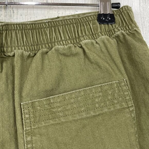 Madewell Camp shorts high waist mono stripe army olive green size S classic - Picture 8 of 8
